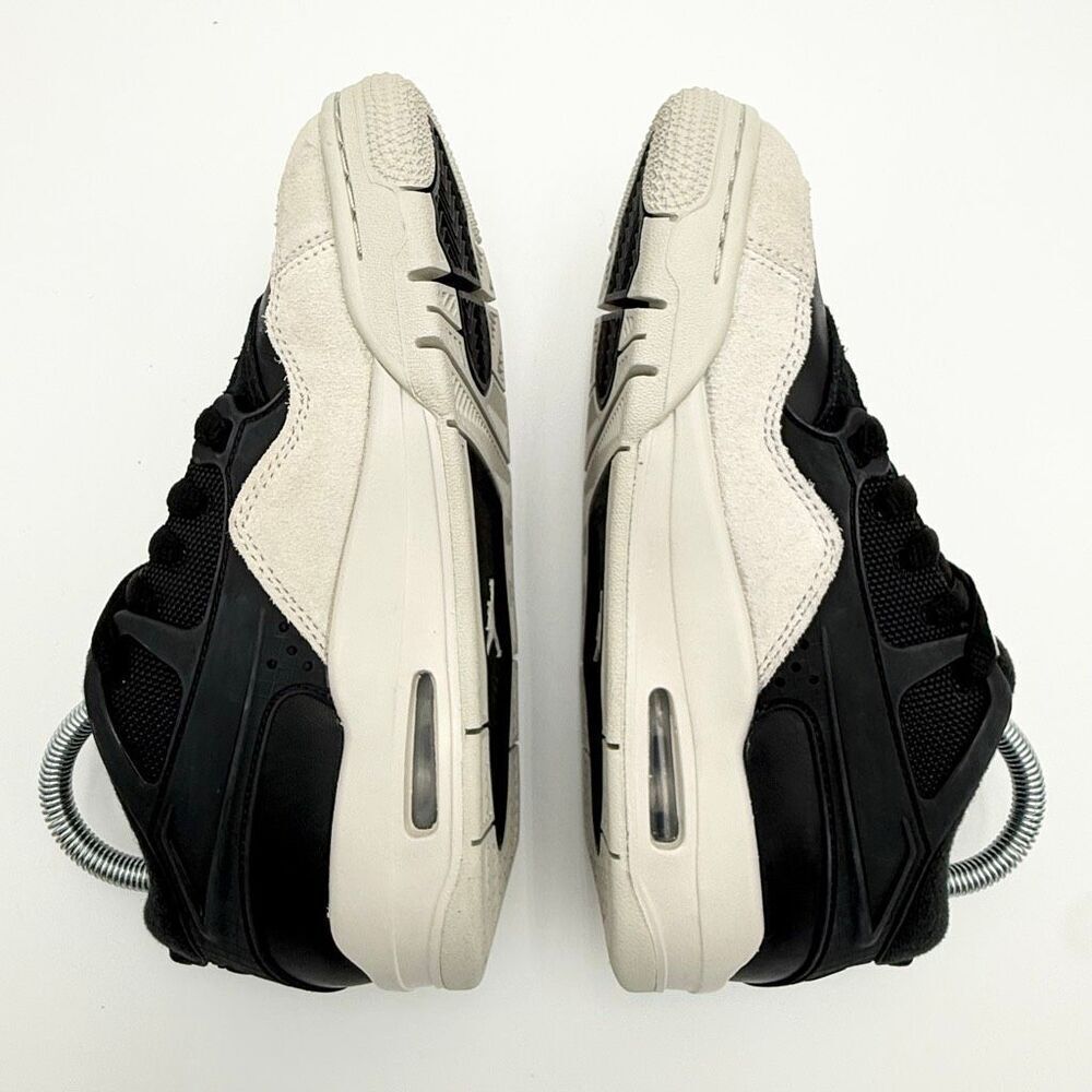 Nike Air Jordan 4 RM Black Light Bone Suede Low Lace Up Big Kids Sneakers Athlet - Picture 9 of 13